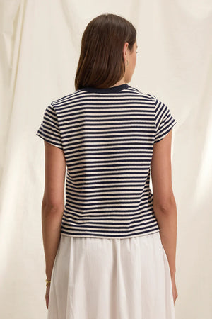 VELVET TASH TEE IN NAVY