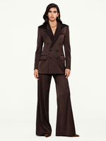 FRAME Double-Breasted Slim Blazer in Espresso
