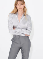 BARBARA BUI PEARL SILK SATIN SHIRT