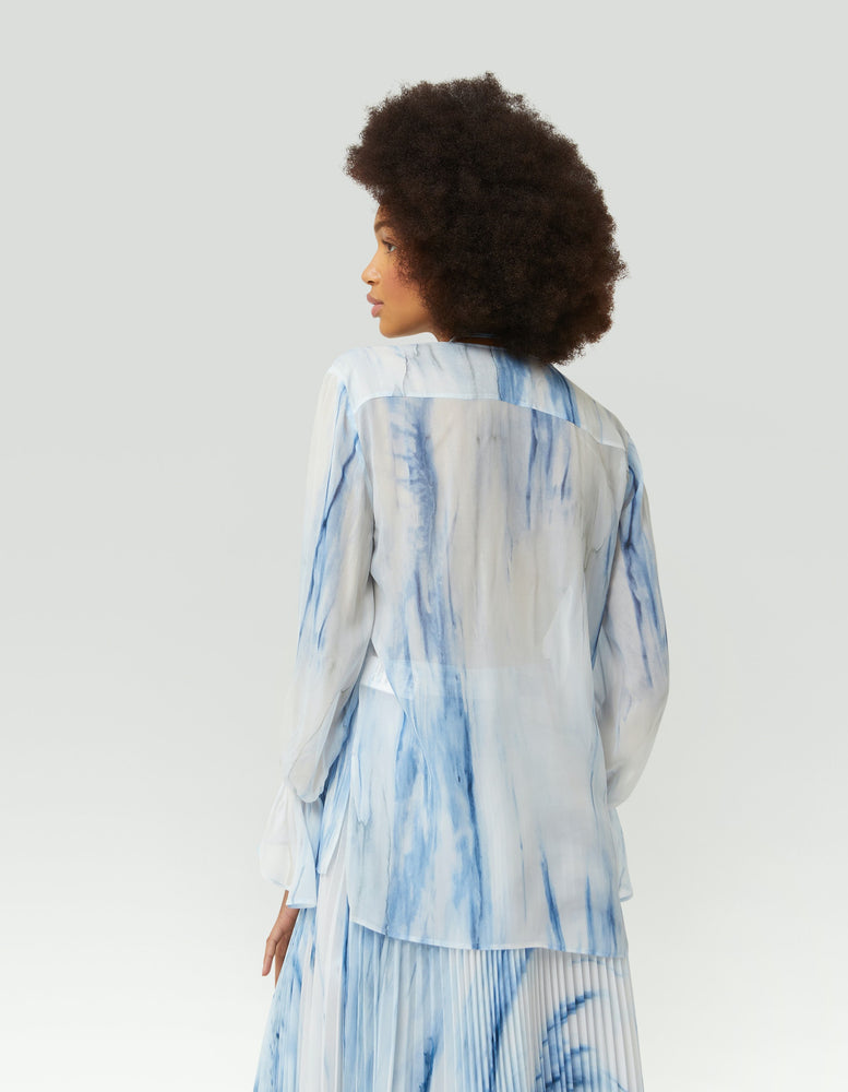 DONDUP-PRINTED VISCOSE GEORGETTE SHIRT