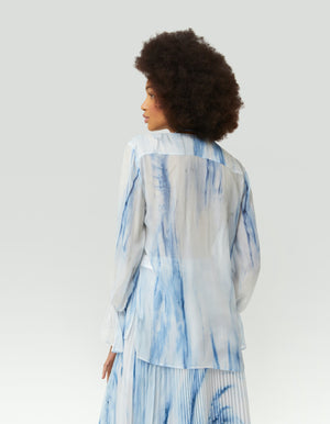 DONDUP-PRINTED VISCOSE GEORGETTE SHIRT
