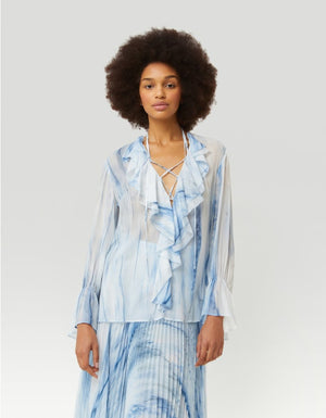 DONDUP-PRINTED VISCOSE GEORGETTE SHIRT