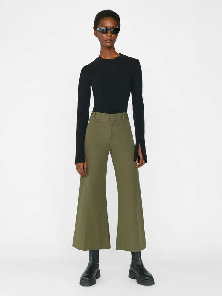 Frame Le Palazzo Crop Trouser in Fatigue