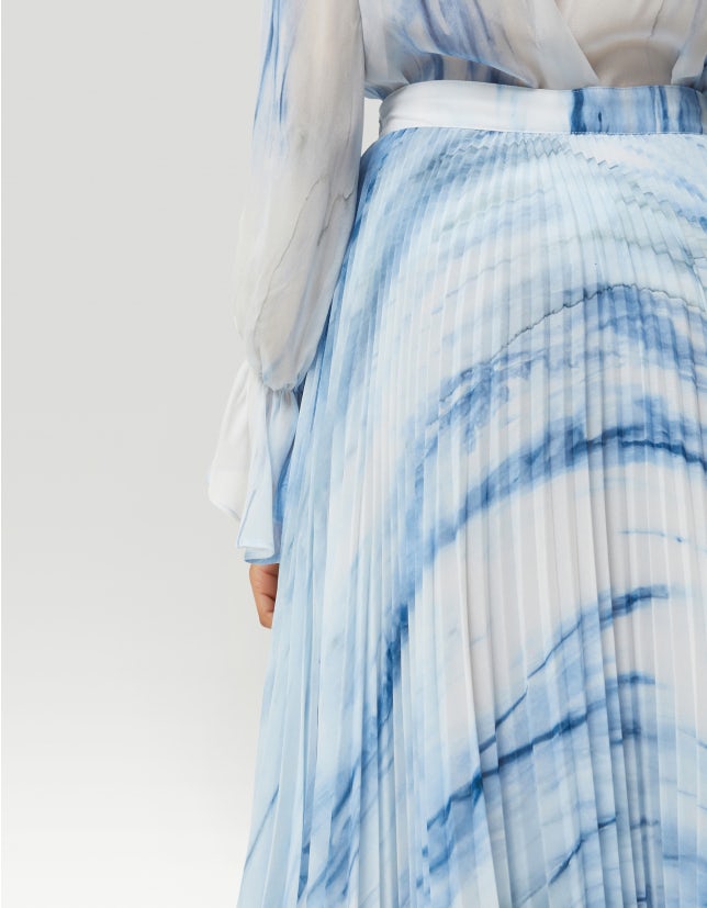 DONDUP-LONG SKIRT IN PRINTED GEORGETTE